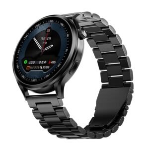 Boat Lunar Discovery Pro, 1.39" Display, Premium Metal Build, Round Dial, Emergency SOS, Functional Crown, Multiple Sports Modes, HR,SpO2 & Sleep Tracking, Smart Watch for Men & Women (Steel Black)