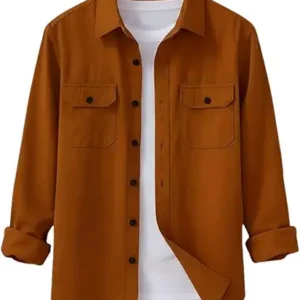 DEELMO Men’s Stylish Cotton Blend Casual Shirt || Full Sleeve Button-Down Shirt with Dual Flap Pockets || Comfortable Breathable Fabric || Perfect for Casual Office and Outing Wear