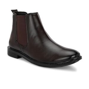 AADI Men's Synthetic Leather Lightweight Comfortable Trendy Outdoor Casual Shoes Slip On Chelsea Boots